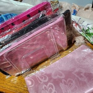 0005. Pink Hearts Clutch Pouch